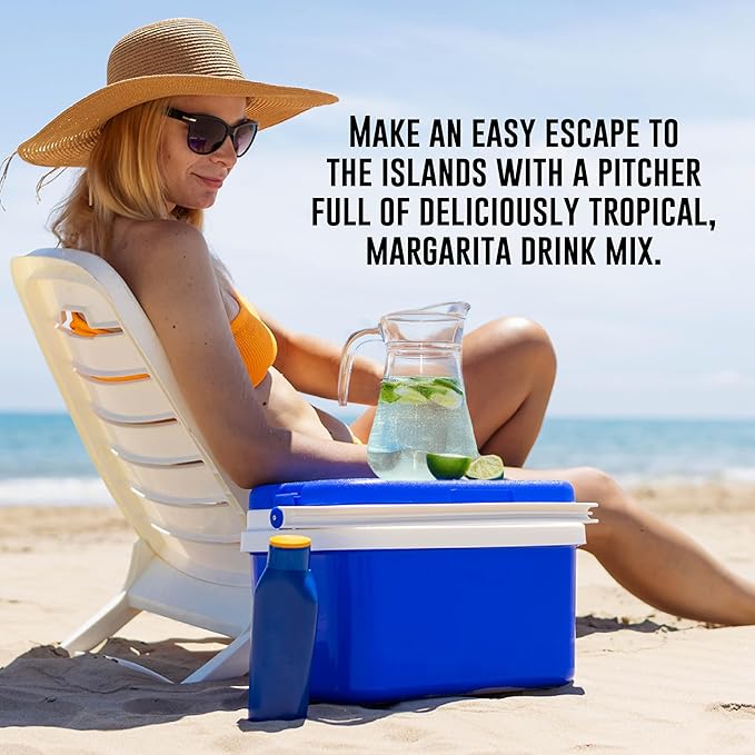 Margaritaville Gallons To Go Powdered Drink Mix, 8-Count Box– Margarita – Low Calorie and Zero Sugar Drink Mix, Each Stick Makes 1 Gallon-Sized Pitcher