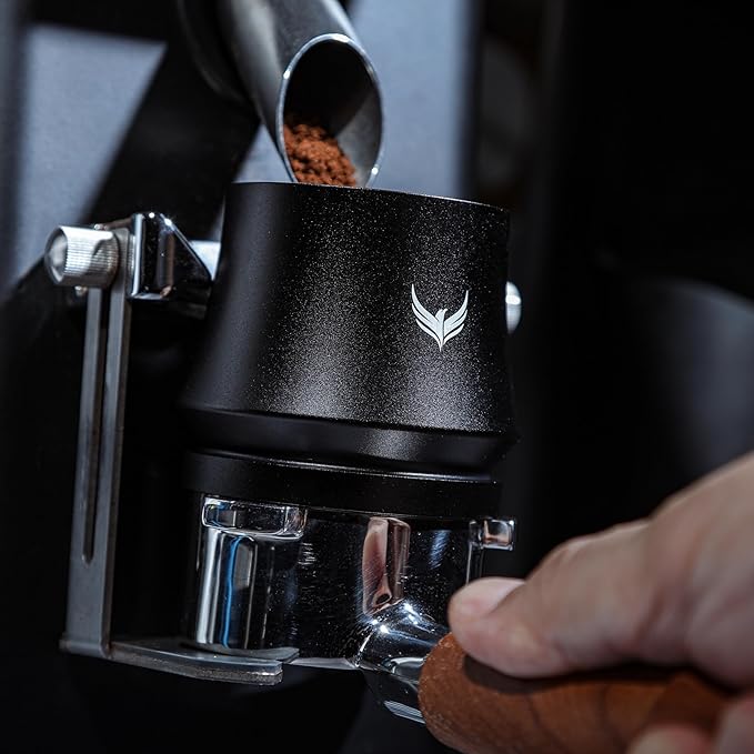 KNODOS Blind Espresso Shaker 58mm with Walnut Lid | Magnetic Dosing Cup for 58 mm Portafilters | Coffee Grounds Distribution Tool