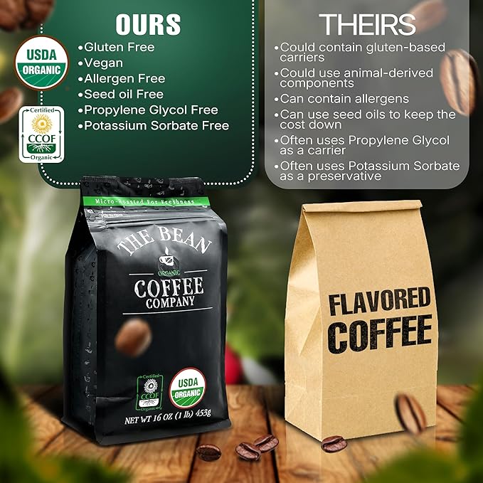 The Bean Organic Coffee Company Chocolate Macadamia Nut, Medium Roast, Whole Bean Coffee, 16-Ounce Bags (Pack of 2)