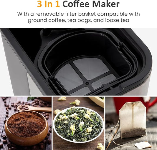 SUNVIVI Iced Tea Maker with 2.5-Quart Pitcher, Iced Coffee Brewing Maker for Ground Coffee, Tea Bags, Loose Leaf Tea, 7 Cups Coffee Machine for Home, Strength Control for Flavor, Black