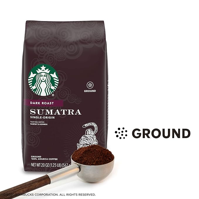 Starbucks Dark Roast Ground Coffee - Sumatra - 100% Arabica - 1 Bag (20 Oz.)
