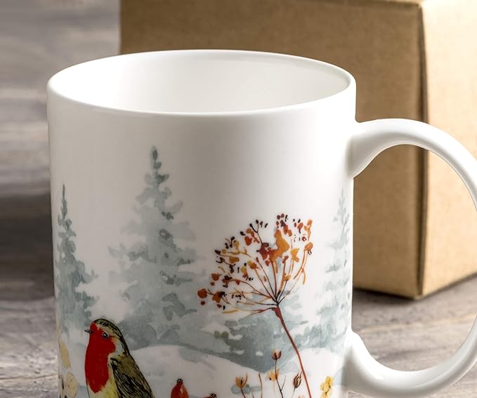 Maison d' Hermine Coffee Mug with Handles Fine Bone China Mugs Pack of One Tea Cups for Hot Beverages Cappuccino Latte Home Restaurant Office Perfect for Gift (Morzine - Chamonix, 15 Ounce)