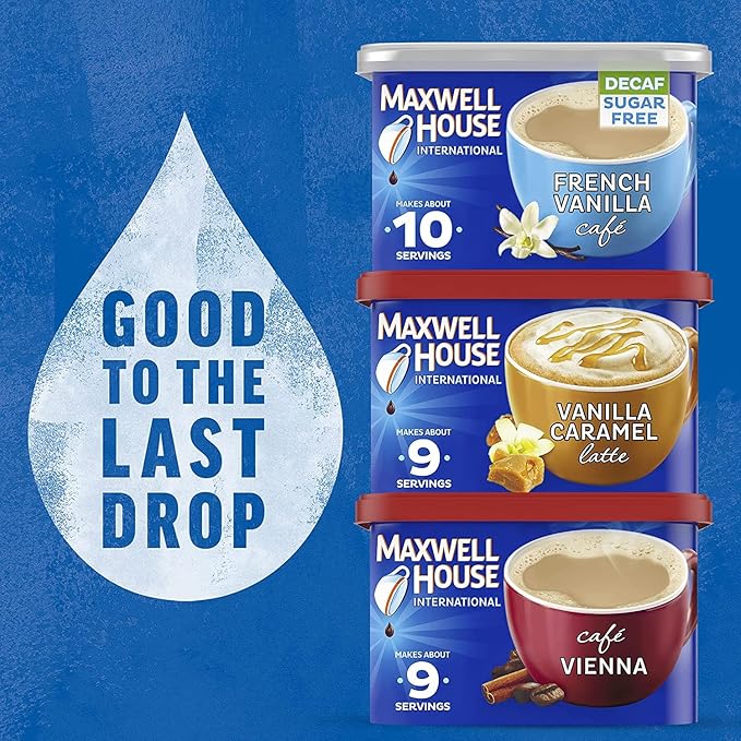 Maxwell House International Cafe Decaffeinated Sugar Free French Vanilla, 4 OZ (Pack of 8)