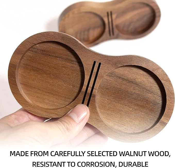 NEOUZA Coffee Tamper Stand Holder for Tamper, Distribution Tool, Puck Screen, Walnut Wood,51mm 53mm 58mm Universal