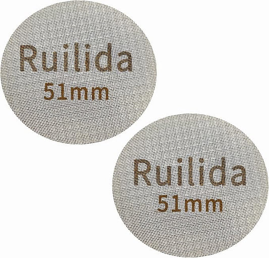 2 Packs Espresso Puck Screen 51mm, Reusable 1.7mm Thickness 150μm 316 Stainless Steel Professional Barista Coffee Filter Mesh Plate for Espresso Portafilter Filter Basket (51mm)