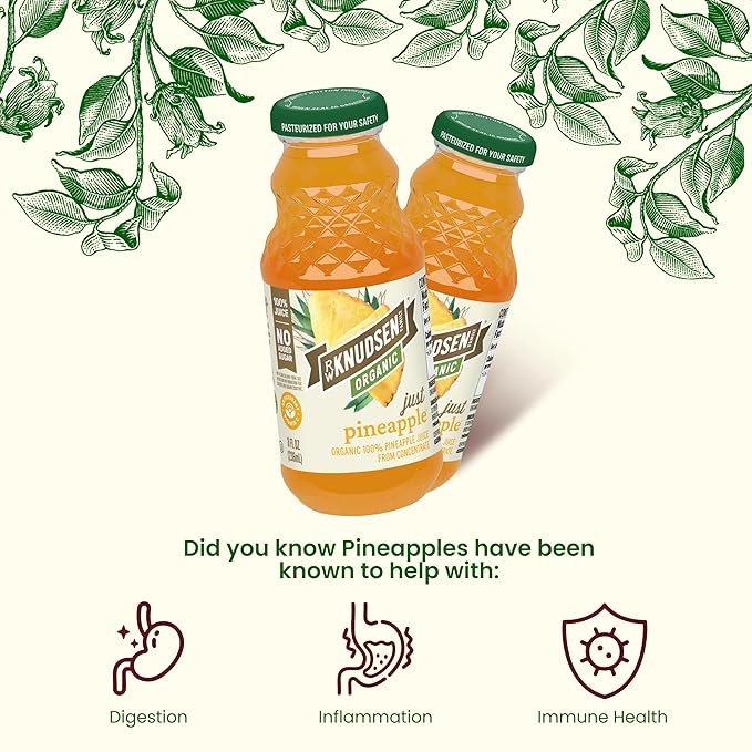R.W. Knudsen Organic Just Pineapple Juice, 8 fl oz (12 Pack)