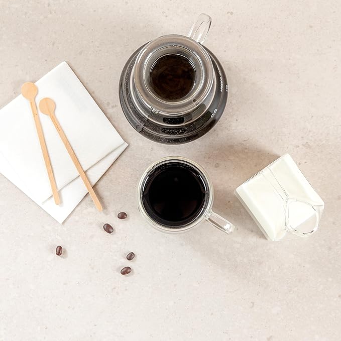 Restaurantware Coffee Cup 12 Pack of 8.45 oz Insulated Double-Wall with Handle Glass Borosilicate Coffee Cup Espresso Shot Dishwasher Safe For Hot Drinks