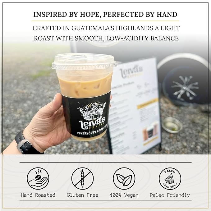 Leiva’s Ground Light Roast Coffee, Small Batch Roasted, Guatemalan Beans – Finca La Esperanza Single Origin Coffee Ground w/Vanilla, Cinnamon & Chocolate Notes - Low Acidity Roast (2 Pack)