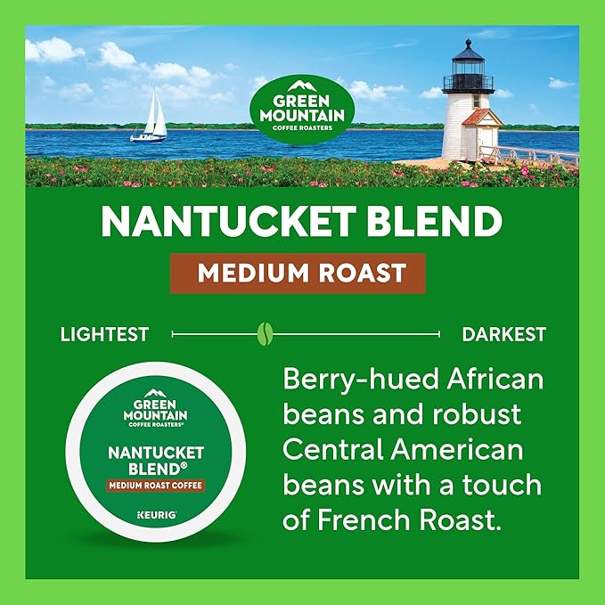 Green Mountain Coffee Roasters Nantucket Blend Keurig Single-Serve K-Cup Pods, Medium Roast Coffee, 96 Count