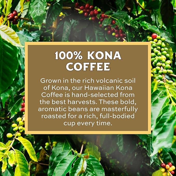 Lion Coffee 24K Gold Roast 100% Kona Ground Coffee, Medium-Light Roast, A Taste of Aloha - 7 Ounce Bag