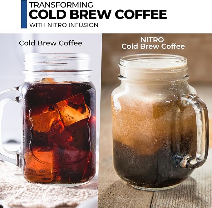 ICO 20pcs Nitrogen Cartridges, N2 Cartridges for Nitro Cold Brew Coffee Maker, 2g Non-threaded Nitro Cartridge for Making Nitro Cold Brew and Nitro Infused Beverages 'NOT FOR WHIPPED CREAM'