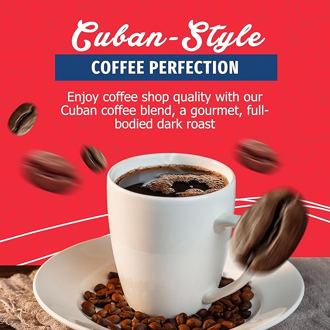 Cafe Aroma Dark Roast Cuban Style Espresso, Perfect for Lattes & Iced Coffee Creations, 36 oz (1 Can)