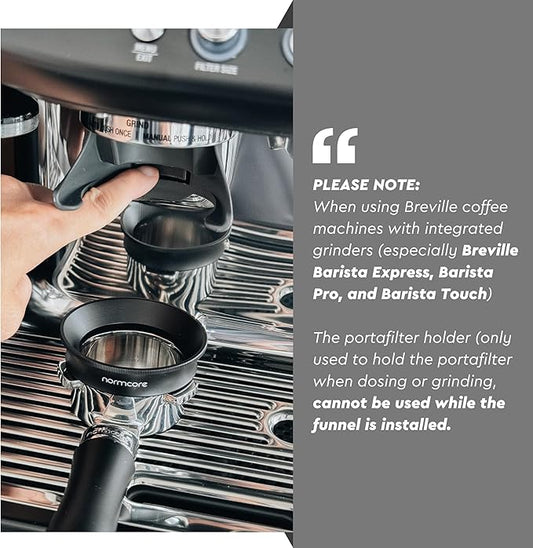 Normcore 54mm Magnetic Dosing Funnel V2 - Espresso Coffee Dosing Ring - 18mm Anodized Aluminum with 8 Neodymium Magnets Fits 54mm Breville Portafilter