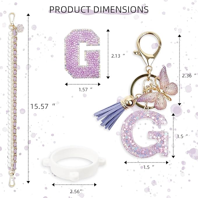 Letter Handle Strap Accessories with Cute Initial Charm Compatible with Owala Water Bottle 24oz 32oz 40oz Owala Kids