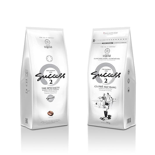 TRUNG NGUYEN LEGEND Coffee Bean Legend Success 2, 35.27 Oz Bag, Full-City Roast, Balanced Taste, Robusta & Arabica Vietnamese Energy Coffee Beans - Specialized for Ice Coffee