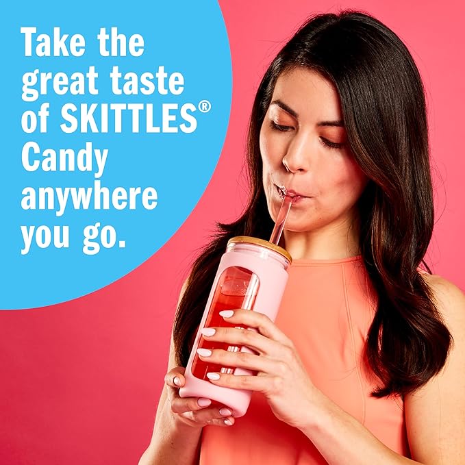 Skittles Singles To Go Tropical Variety Pack, Watertok Powdered Drink Mix, Zero Sugar, Low Calorie, Includes 4 Flavors: Strawberry Starfruit, Mango Tangelo, Kiwi Lime, Pineapple Passionfruit, 1 Box (40 Single Servings)
