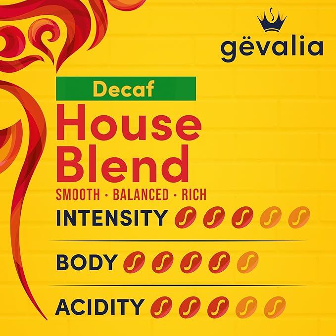 Gevalia House Blend Decaf Medium Roast Ground Coffee, 20 oz Bag