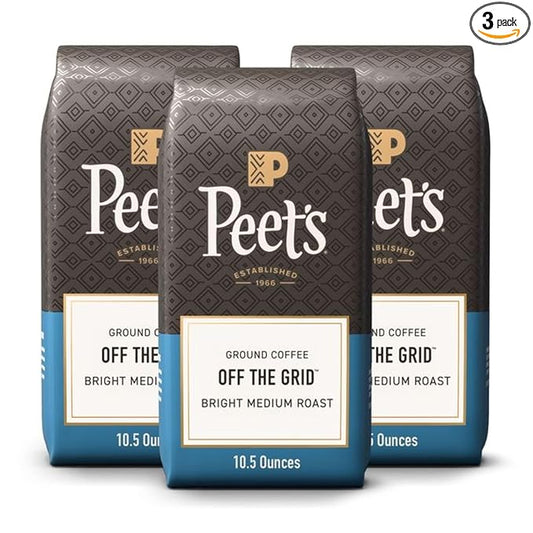 Peet's Coffee, Medium Roast Ground Coffee - Off The Grid 31.5 Ounces (3 Bags of 10.5 Ounces)