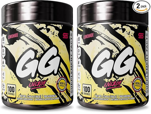 Gamer Supps GG® Energy - Lemonade (100 Servings) - Keto Friendly Gaming Energy and Nootropic Blend, Sugar Free + Organic Caffeine + Vitamins, Powder Drink (Pack of 2)