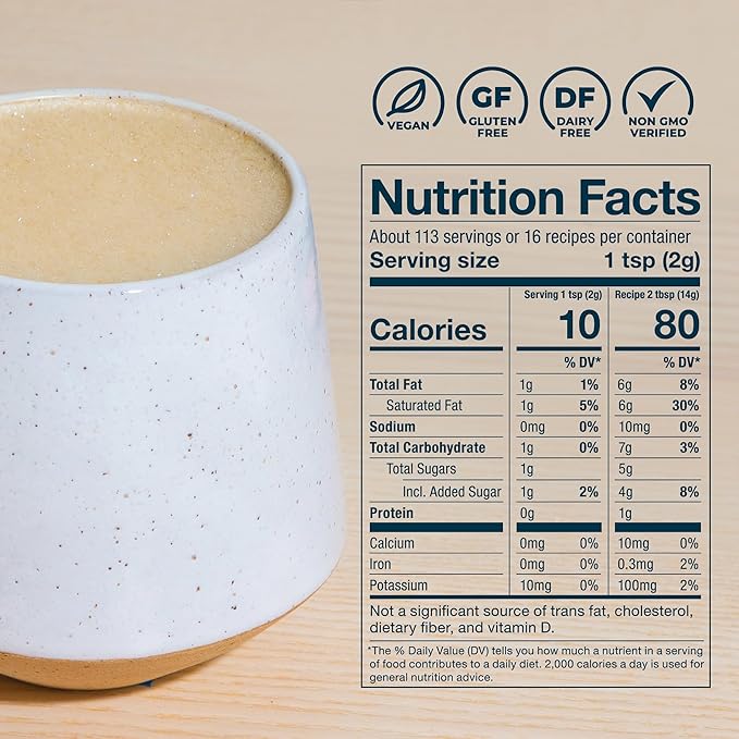 Laird Superfood Non-Dairy Superfood Creamer - Coconut Powder Coffee Creamer - Sweet & Creamy - Gluten Free, Non-GMO, Vegan - 16 oz. Bag, Pack of 2