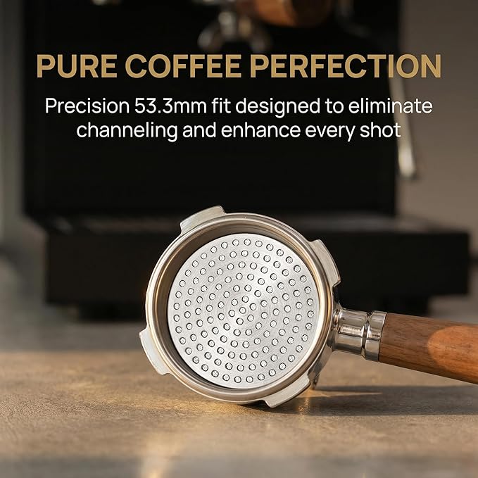 53.3mm Puck Screen 2 Pack, Reusable Stainless Steel Coffee Filter, Dual Layer Espresso Screen for 54mm Portafilter, Barista Tool for Cleaner Machine & Better Extraction