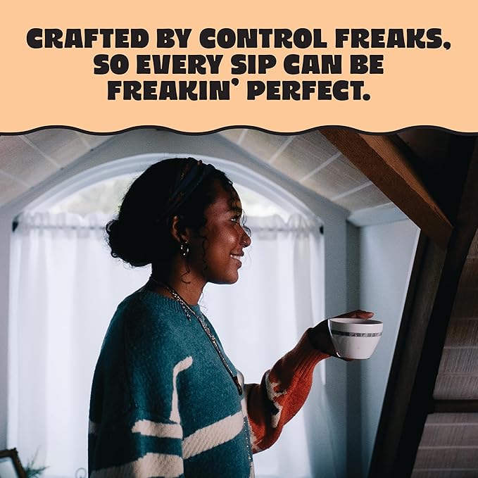Control Freak Coffee Lightly Buzzed – 25% Caffeine Ground Coffee (12 Oz) | Low Caffeine Coffee with Smooth, Full Flavor for Jitter-Free Energy | Sugarcane Decaf, Freshly Roasted Coffee Beans