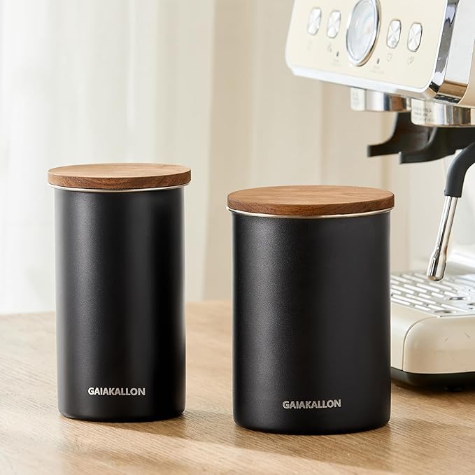 Vacuum Coffee Canister, Stainless Steel Airtight Canister for 16oz Coffee Beans, Coffee Bean Storage, 46 fl.oz
