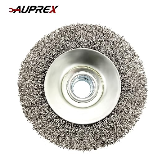 5 Pack 4 Inch Coarse Crimped Wire Wheel Brush for Angle Grinder with 5/8 Inch-11 Threaded Arbor - 0.014 Inch Carbon Steel Wire -Light Duty Conditioning for Metals