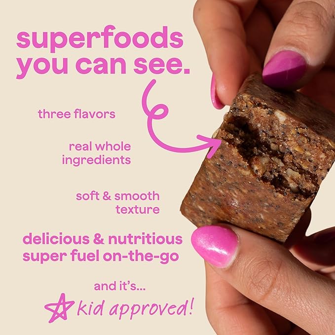 The Bomb Co. Bomb Bars Variety Pack, Healthy Snacks, Plant Based Bars With Superfood & Super Seeds, On the Go Snack & Breakfast Bar, Energy Support, Gluten Free, Non GMO, Dairy Free