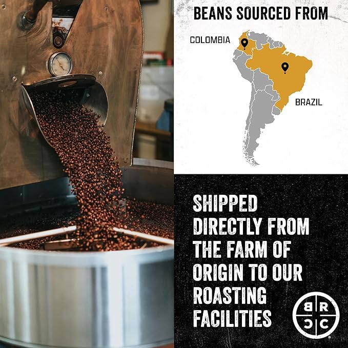 Black Rifle Coffee Company Just Black, 5 lb Bag, Ground Coffee Medium Roast - Roasted Blend Made from Arabica Beans - Colombian & Brazilian Beans - Veteran Founded & American Made