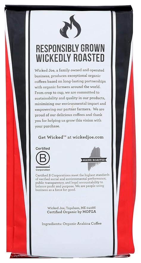 Wicked Joe Coffee French Whole Bean, 12 oz, red