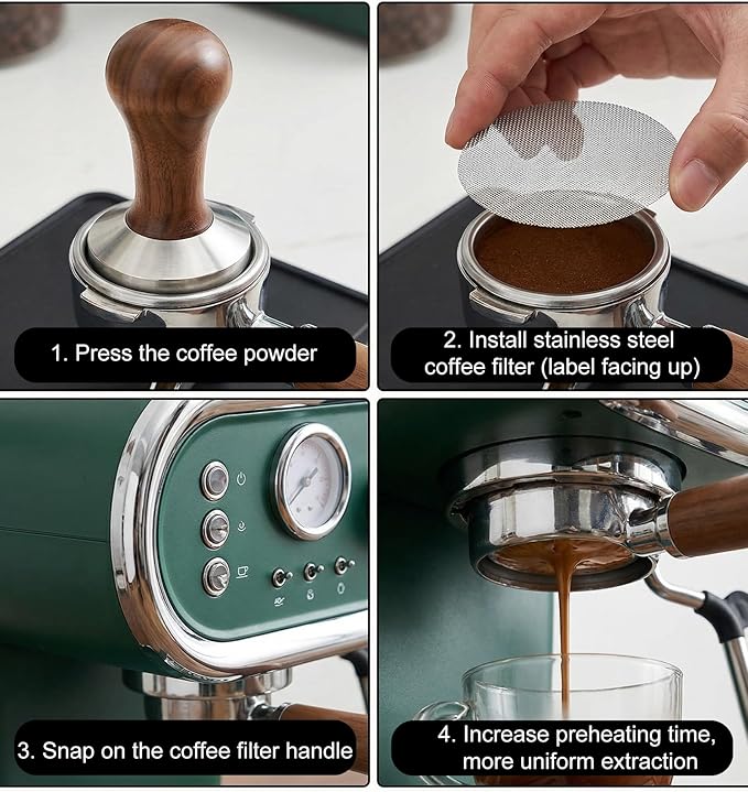 Espresso Puck Screen 54mm, Stainless Steel Coffee Filter Screen, 53.5mm Diameter/1.7mm Thick/150μm Mesh for 54mm Portafilter Basket, Improves Extraction & Coffee Flavor, Compatible Espresso Machines