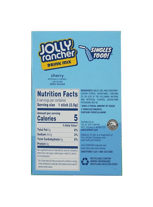 Jolly Rancher Singles to Go - Variety (Cherry), 0.5 Oz (Pack of 12)