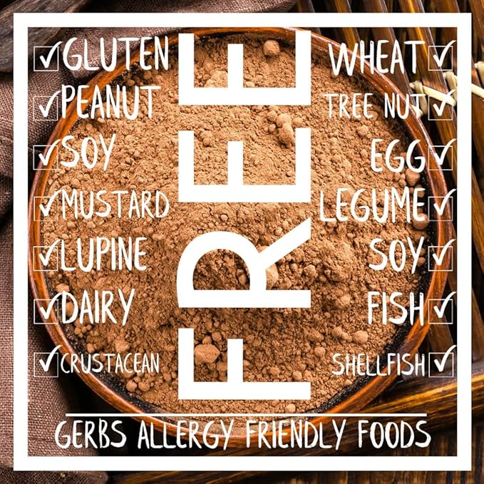 Gerbs Natural Cocoa Powder 2 lbs. | 10-12% Cocoa Butter Fat, Resealable Bag | Classic Unsweetened Cocoa | Top 14 Allergen-Free