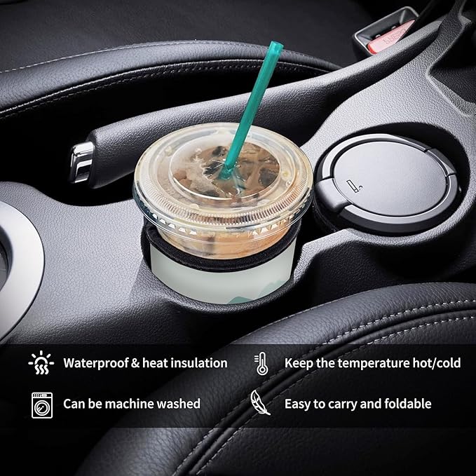 3 Pack Reusable Neoprene Insulator Sleeve for Iced Coffee Cups, Funny Coffee Cup Sleeves for 16-32oz Coffee cups, Cute Drink Sleeve for Cold Hot Beverages Cute Green Mountain