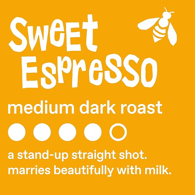 Ethical Bean Fairtrade Organic Coffee, Whole Bean Espresso Coffee (12 Oz Bag), Sweet Espresso Medium Dark Roast, 0.75 Lb