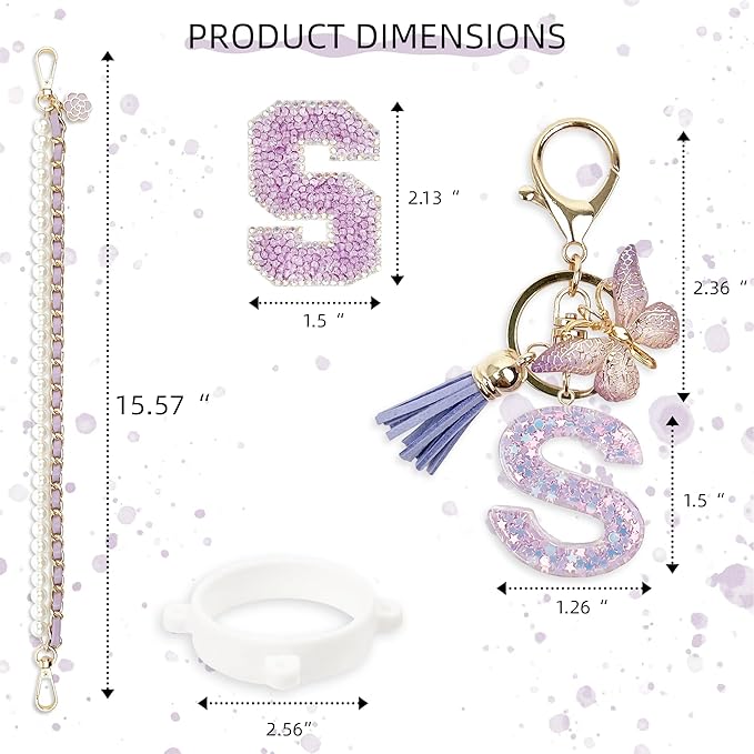 Letter Handle Strap Accessories with Cute Initial Charm Compatible with Owala Water Bottle 24oz 32oz 40oz Owala Kids