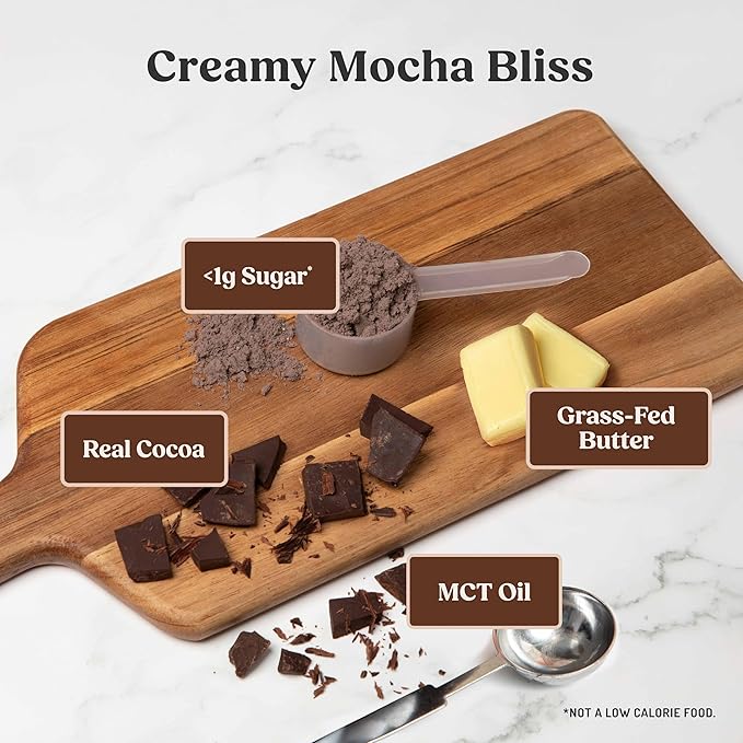 Bulletproof Mocha Creamer, 14.8 Ounces, Keto Coffee Creamer with MCT Oil, Grass-Fed Butter, and Real Cocoa, Supports Brain Function, Packaging May Vary