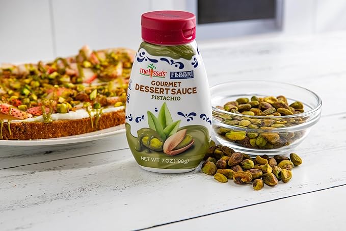 Fabbri Gourmet Dessert Sauce, Pistachio flavor, Flavoring sauce for Ice Cream, Desserts and hot and cold Beverages, Made in Italy, 7.9oz bottle (Pistachio)