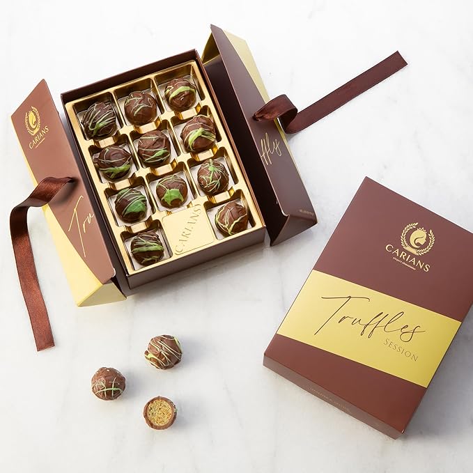 CARIANS Assorted Dubai Chocolate Gourmet Truffles Box, Dubai Chocolate Candy with Pistachio and Kunafa, Box of Candy, Luxury Premium Gourmet, Great for Gift Giving, Holiday, 11 Pc