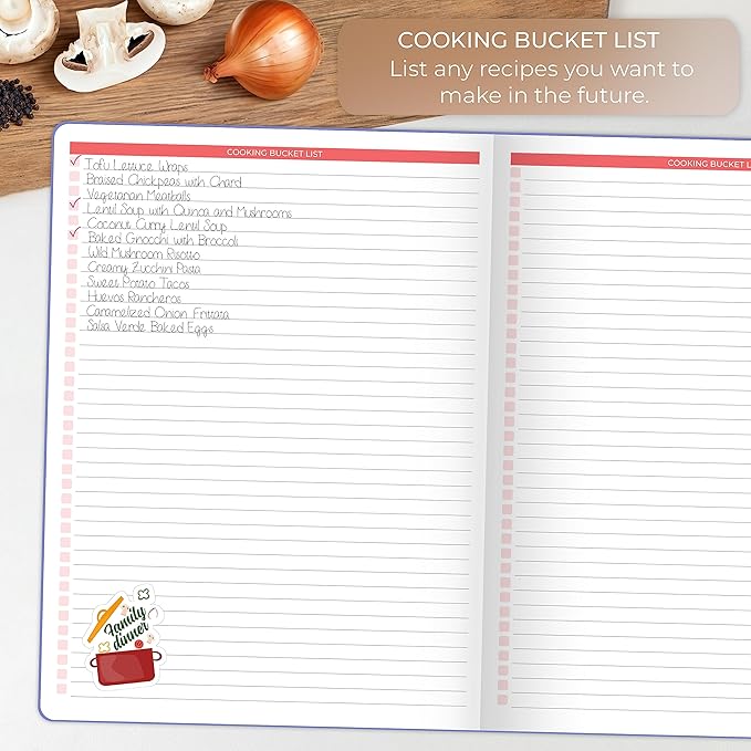 Clever Fox Recipe Book – Make Your Own Family Cookbook – Blank Recipe Notebook Organizer – Empty Cooking Journal to Write In Recipes – Large Size, 8.5”x11.2”, Hardcover, Lavender