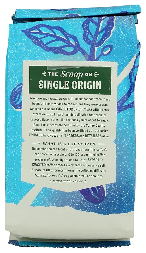 Whole Foods Market, Decaf Ethiopia Single Origin Whole Bean Coffee, Medium Roast, Cocoa Powder, Raw Honey & Dried Berries, 12 Ounce