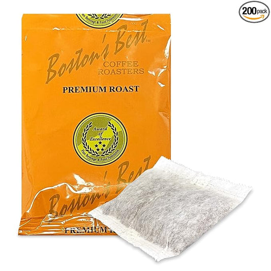 Boston’s Best - In-Room Premium Roast Regular Ground Coffee Filter Portion Packets, Brewed Drinks, Pack of 200 (.664 oz. per packet), Use with 4-Cup Drip Coffee Machine