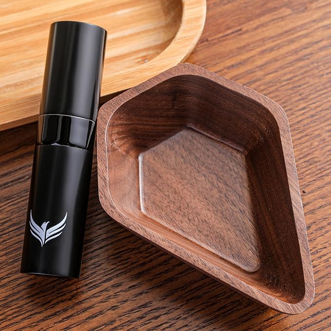 KNODOS Walnut 58mm Espresso Accessories Kit Includes Espresso Knock Box, Tamper Station, Calibrated Espresso Tamper, Adjustable Distribution Tool, Coffee Bean Dosing Cup and RDT Spray Bottle