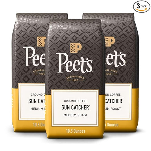 Peet's Coffee, Light Roast Ground Coffee - Sun Catcher Blend 10.5 Ounce Bag (Pack of 3)