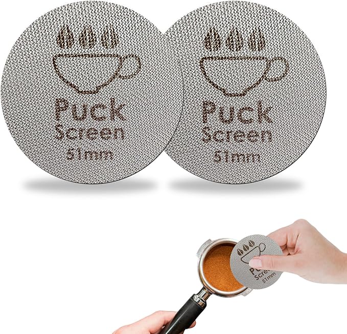 51mm Puck Screen- 2 PCS Coffee Puck Screen for 51mm Portafilter, Stainless Steel Espresso Puck Screen 1.7mm Thickness 150μm, Reusable Portafilter Puck Screen Barista Accessories