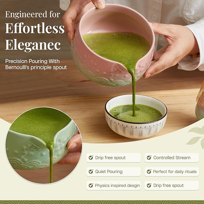 Matcha Whisk Set 9pcs – Matcha Tea Set with Ceramic Matcha Bowl, Bamboo Whisk (Chasen), Scoop, Sifter | Matcha Kit for Japanese Tea Ceremony & Beginners(Gradient)