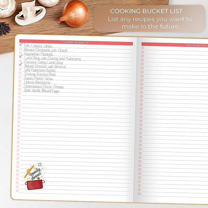 Clever Fox Recipe Book – Make Your Own Family Cookbook – Blank Recipe Notebook Organizer – Empty Cooking Journal to Write In Recipes – Large Size, 8.5”x11.2”, Hardcover, Amber Yellow