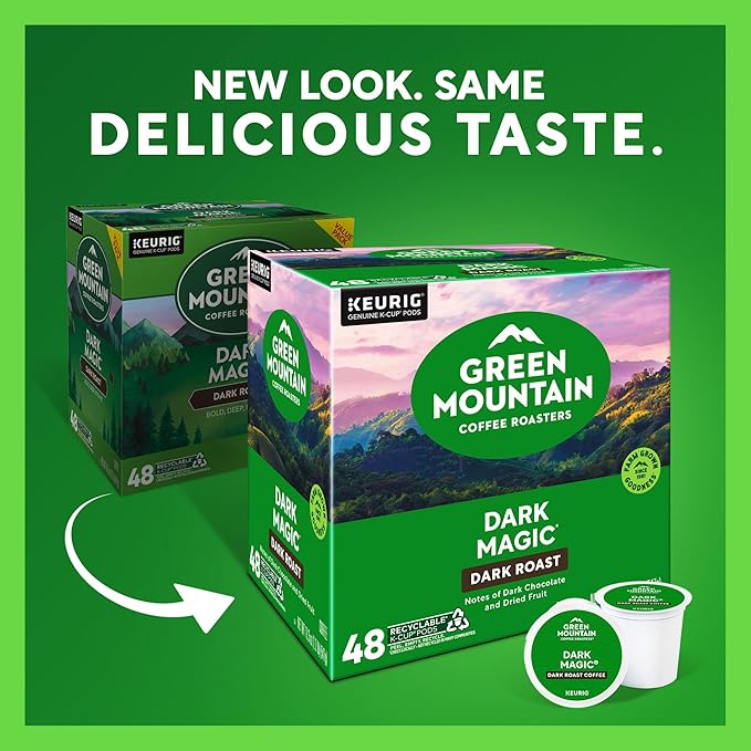 Green Mountain Coffee Roasters Dark Magic, Single-Serve Keurig K-Cup Pods, Dark Roast Coffee Pods, 48 Count (2 Packs of 24)