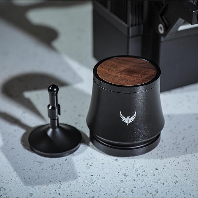 KNODOS Blind Espresso Shaker 58mm with Walnut Lid | Magnetic Dosing Cup for 58 mm Portafilters | Coffee Grounds Distribution Tool